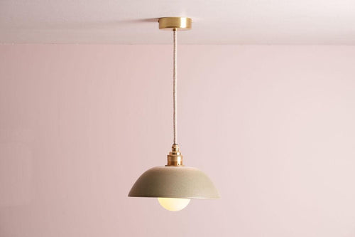 Green Small Dusk Ceramic Lamp Shade and Pendant Set by StudioHaran