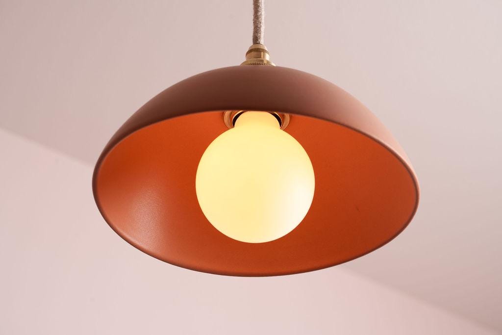 Terracotta Small Dusk Ceramic Lamp Shade and Pendant Set by StudioHaran