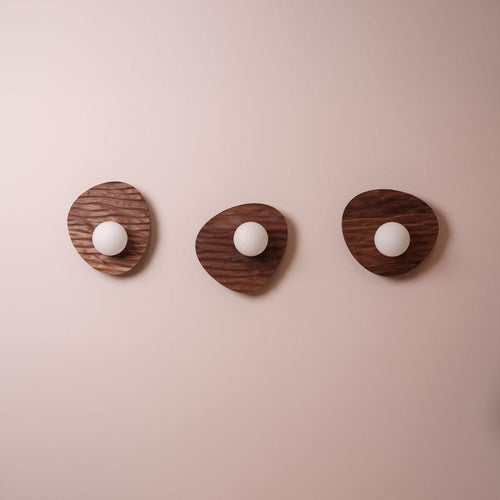 Set of 3 Towan Wall Light in Solid Oak/Walnut by StudioHaran