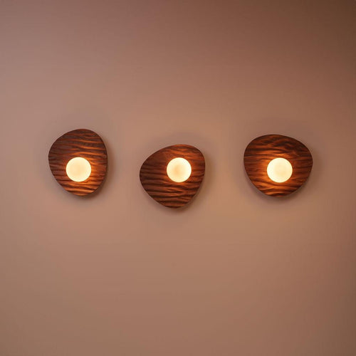 Set of 3 Towan Wall Light in Solid Oak/Walnut by StudioHaran