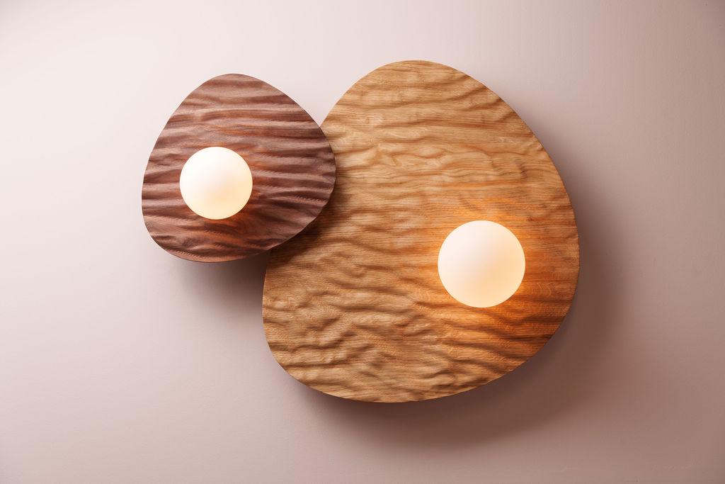 Towan Large Wall Light in Solid Oak/Walnut by StudioHaran