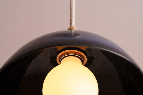 Blue Small Dusk Ceramic Lamp Shade and Pendant Set by StudioHaran