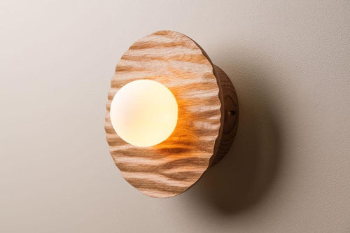 Porth Flush Mount Wall Light in Solid Oak by StudioHaran