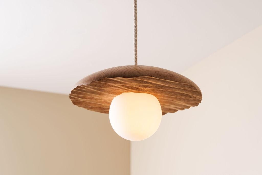 Porth Pendant Light in Solid Oak