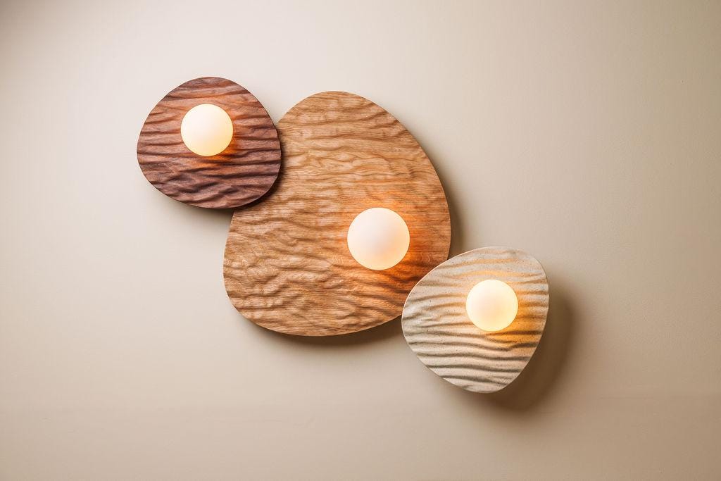 Towan Large Wall Light in Solid Oak/Walnut by StudioHaran