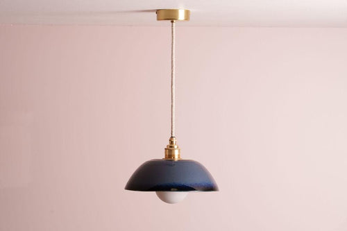 Blue Small Dusk Ceramic Lamp Shade and Pendant Set by StudioHaran