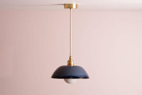 Blue Small Dusk Ceramic Lamp Shade and Pendant Set