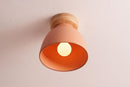 Terracotta Small Element Flush Mount Ceiling Light in Ceramic and Oak by StudioHaran