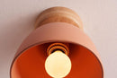 Terracotta Small Element Flush Mount Ceiling Light in Ceramic and Oak by StudioHaran
