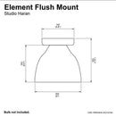 Technical drawing of an Element Flush Mount with dimensions labeled.