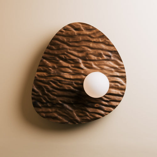 Towan Large Wall Light in Solid Oak/Walnut