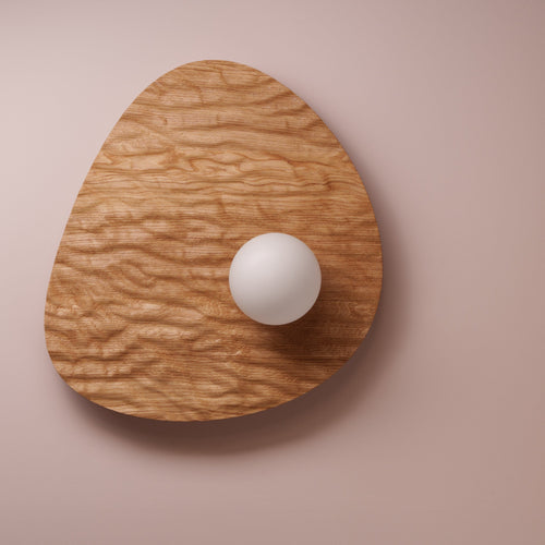 Towan Large Wall Light in Solid Oak/Walnut