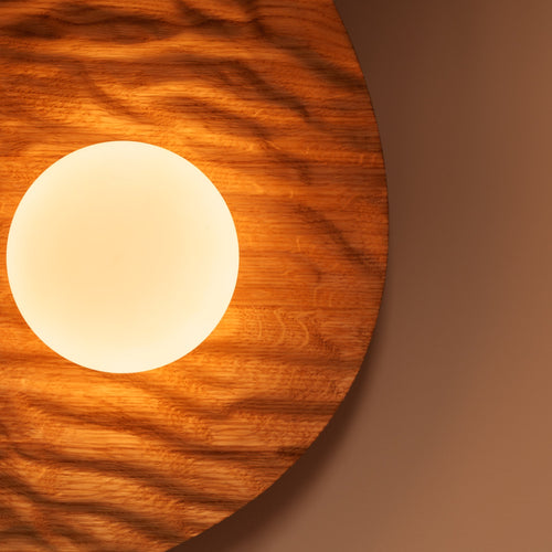 Towan Large Wall Light in Solid Oak/Walnut