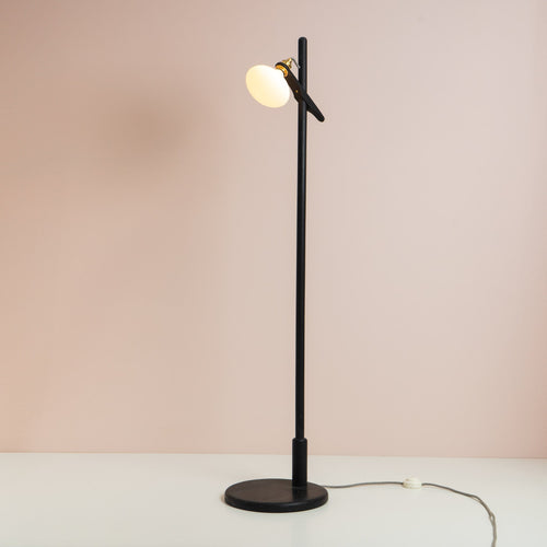 Lomm Floor Lamp in Black Ebonized Oak