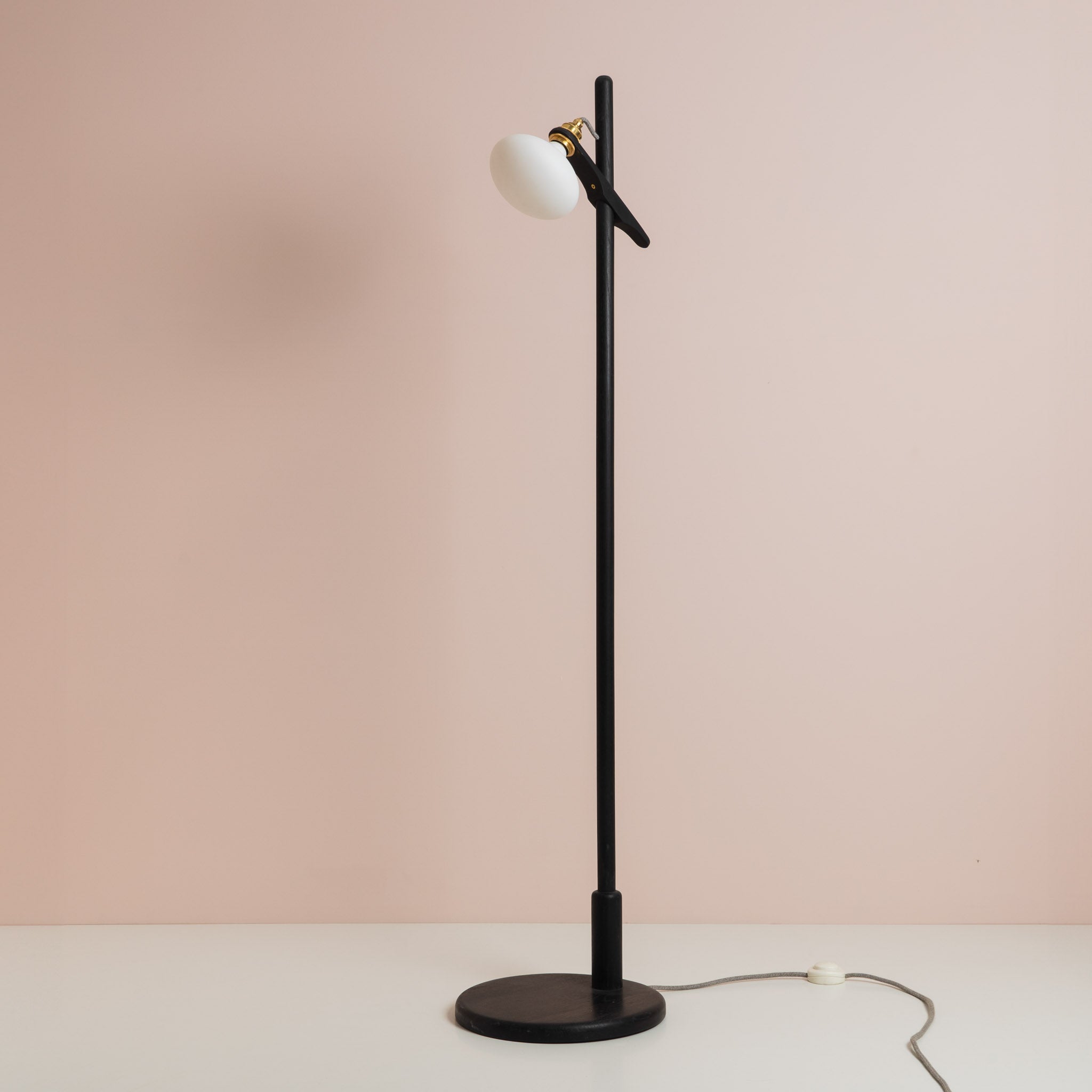 Lomm Floor Lamp in Black Ebonized Oak