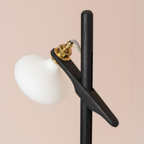 Lomm Floor Lamp in Black Ebonized Oak
