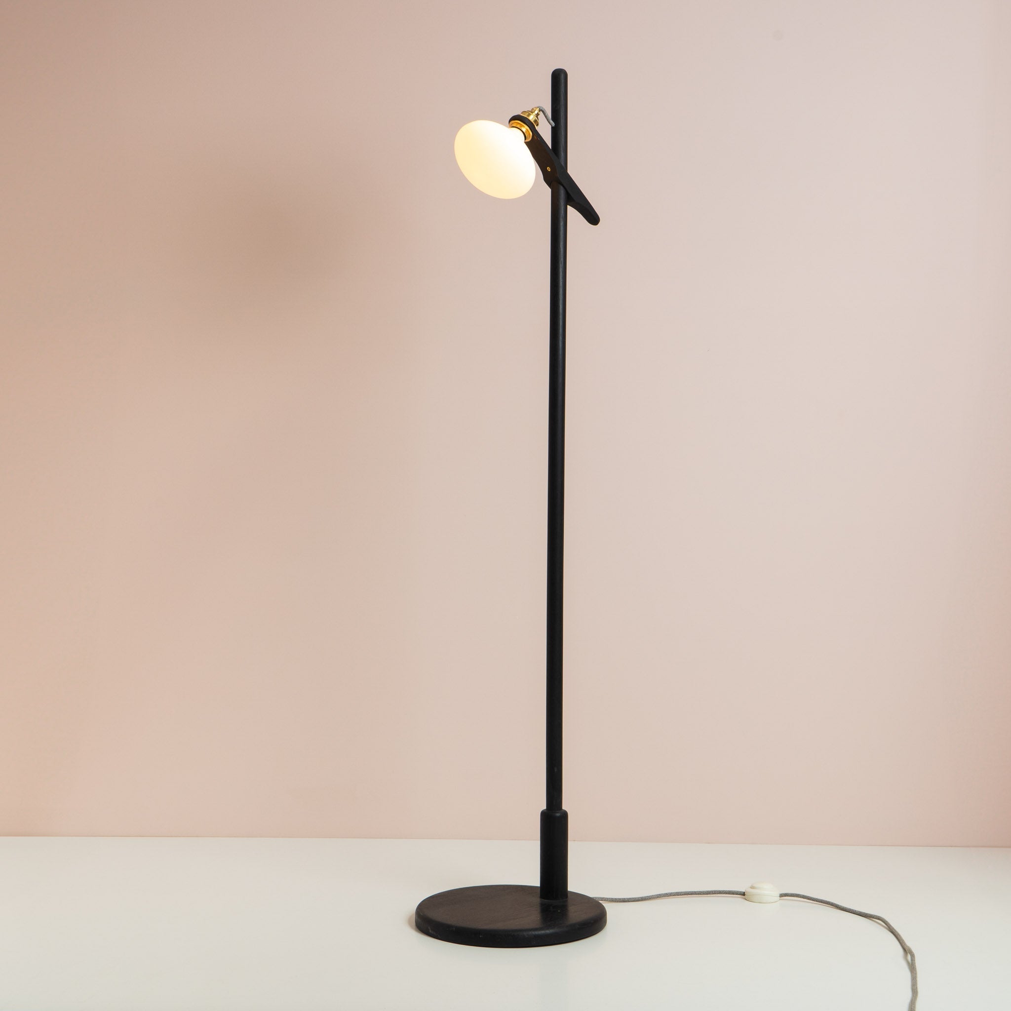 Lomm Floor Lamp in Black Ebonized Oak