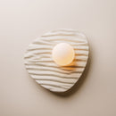 Speckled Cream Matt Towan Wall Light in Ceramic and Oak
