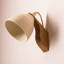 Speckled Cream Matt Element Wall Light in Ceramic and Oak