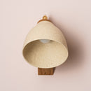 Speckled Cream Matt Element Wall Light in Ceramic and Oak
