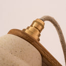 Speckled Cream Matt Element Wall Light in Ceramic and Oak