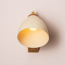 Speckled Cream Matt Element Wall Light in Ceramic and Oak