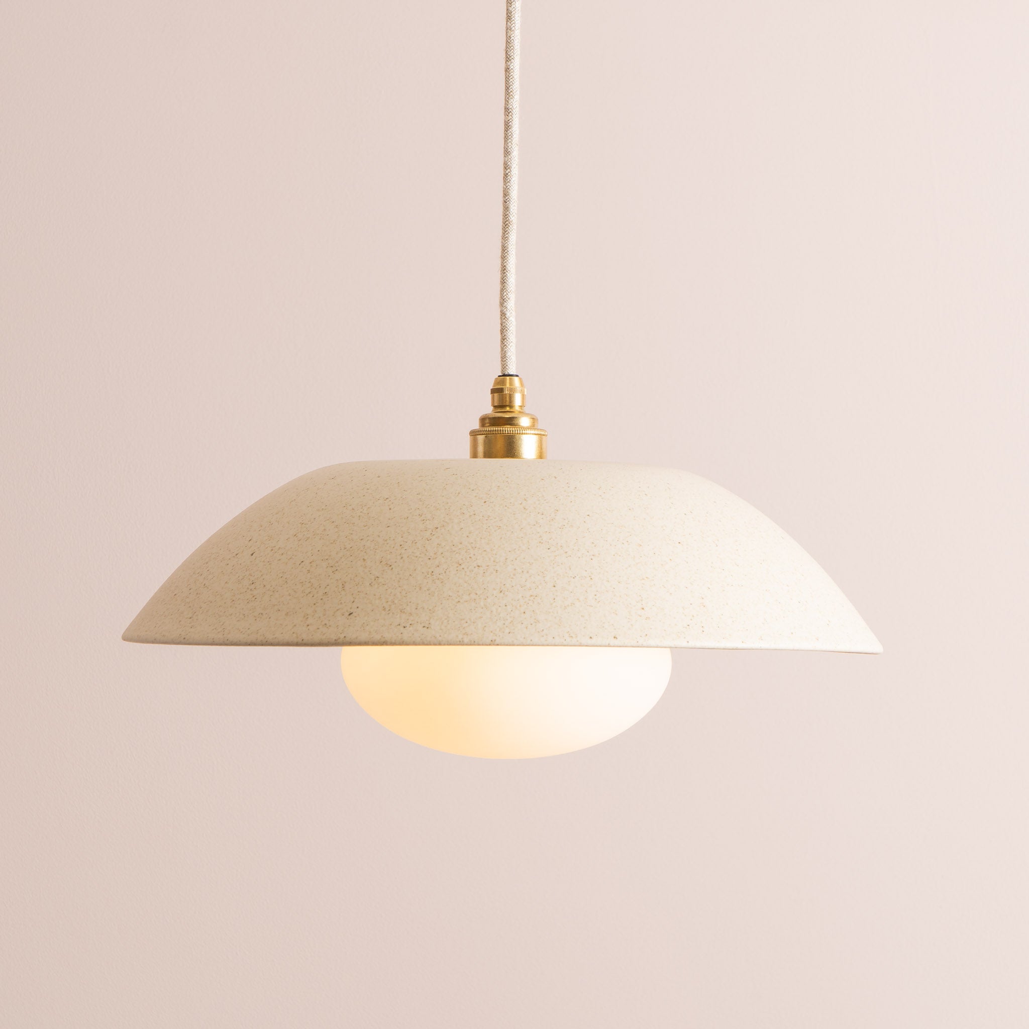 Dusk Ceramic Lamp Shade and Pendant Set, Brass/Nickel [OUTLET]