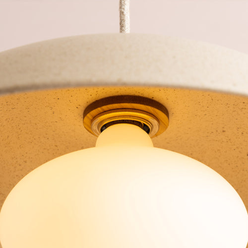 Speckled Cream Matt Dusk Ceramic Lamp Shade and Pendant Set