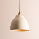 Speckled Cream Matt Element Pendant Light in Ceramic and Brass/Nickel