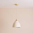 Speckled Cream Matt Element Pendant Light in Ceramic and Brass/Nickel