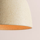 Speckled Cream Matt Element Pendant Light in Ceramic and Oak