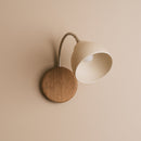 Speckled Cream Matt Flex Wall Light in Brass/Nickel, Ceramic and Oak - Small Element