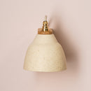 Speckled Cream Matt Right-Angle Element Wall Light in Ceramic and Oak