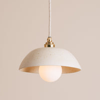 Speckled Cream Matt Small Dusk Ceramic Lamp Shade and Pendant Set