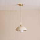 Speckled Cream Matt Small Dusk Ceramic Lamp Shade and Pendant Set