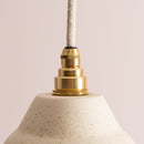Small Speckled Cream Matt Element Pendant Light in Ceramic and Brass/Nickel