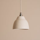 Small Speckled Cream Matt Element Pendant Light in Ceramic and Brass/Nickel