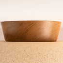 Speckled Cream Matt XL Dawn Flush Mount Ceiling Light in Ceramic and Oak