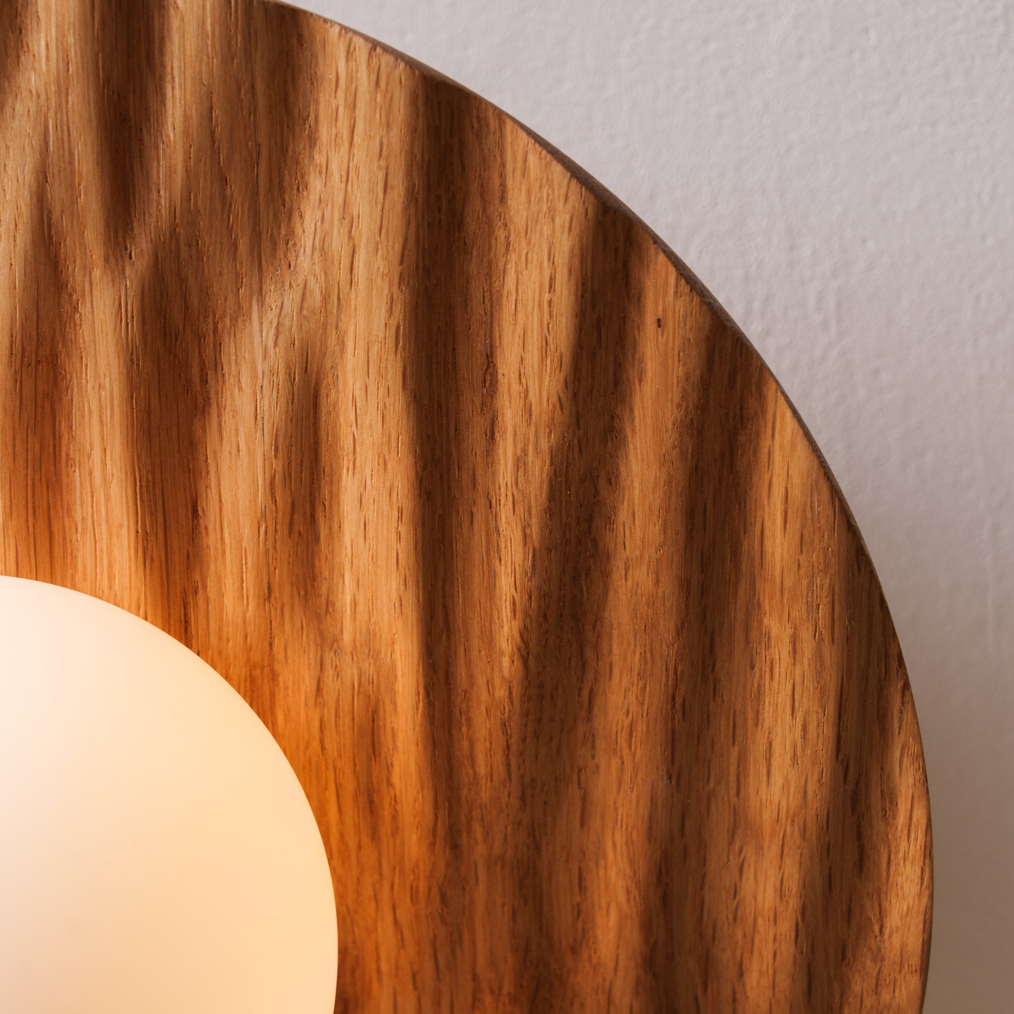 Porth Flush Mount Ceiling Light in Solid Oak