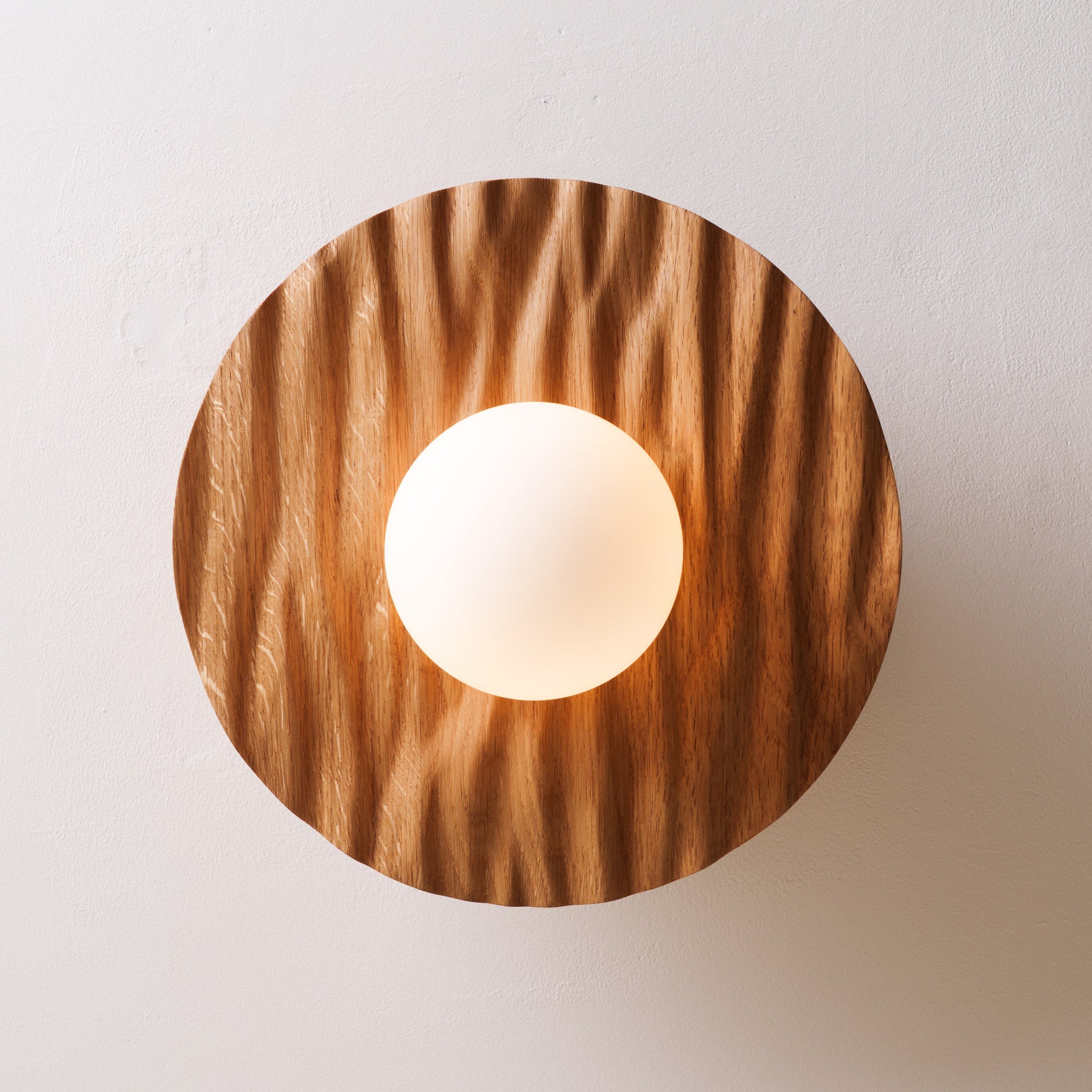Porth Flush Mount Ceiling Light in Solid Oak