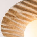 Speckled Cream Matt Porth Pendant Light in Ceramic and Oak