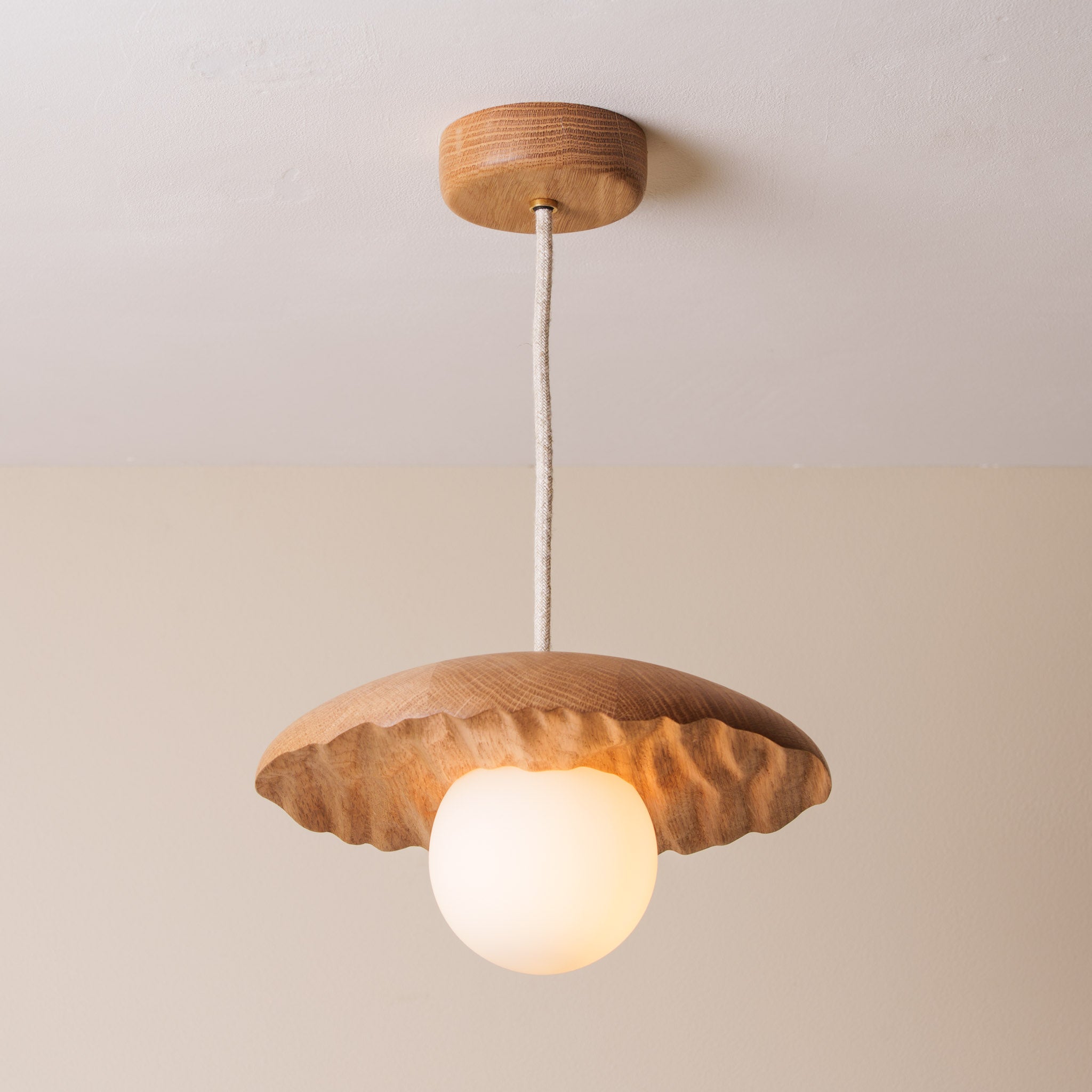 Porth Pendant Light in Solid Oak