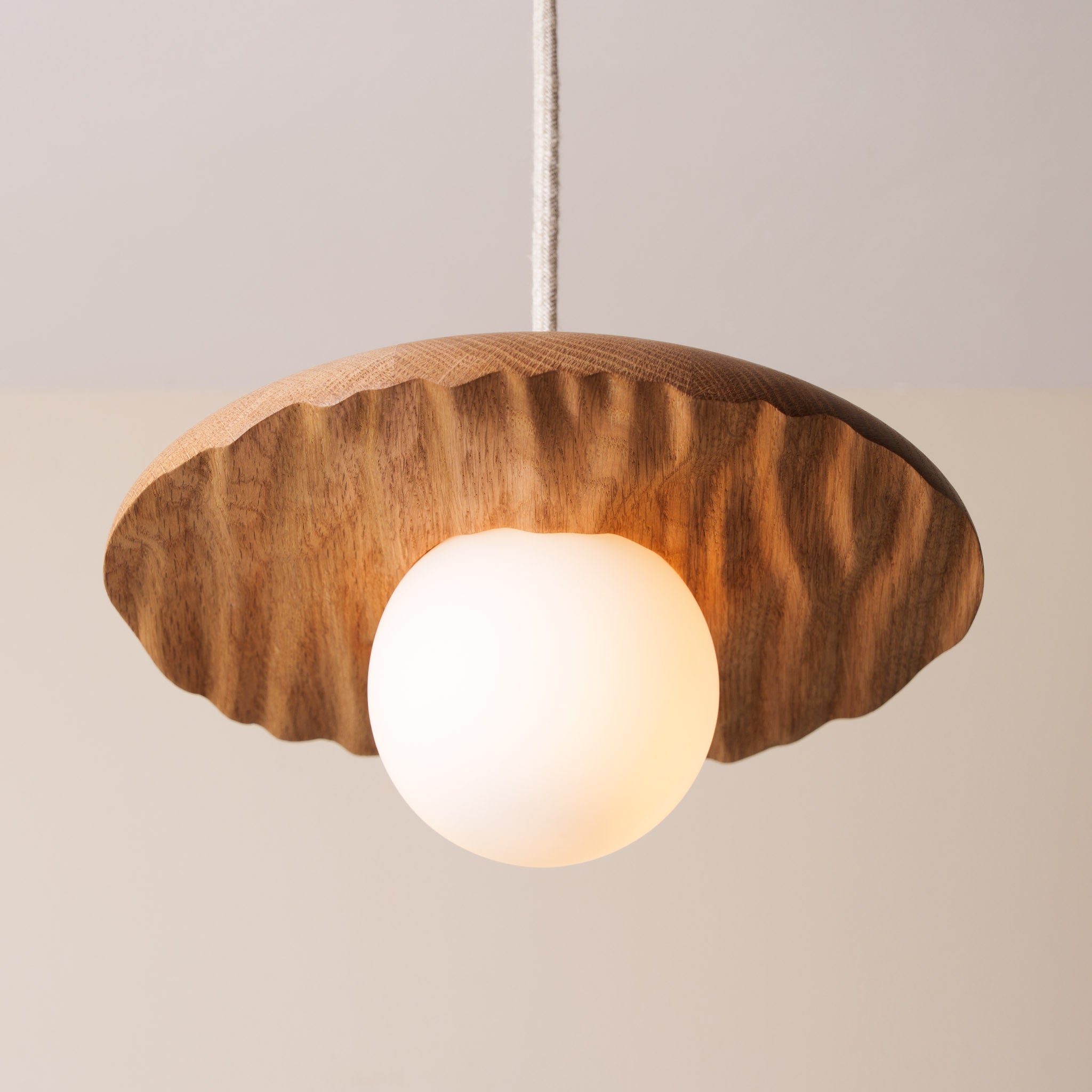 Porth Pendant Light in Solid Oak