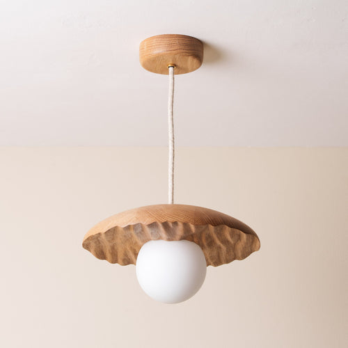 Porth Pendant Light in Solid Oak