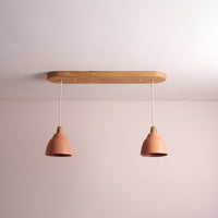 Small Element Pendant Duo with Solid Oak Canopy