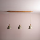 Small Element Pendant Trio with Solid Oak Canopy
