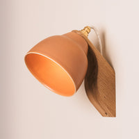Terracotta Element Wall Light in Ceramic and Oak