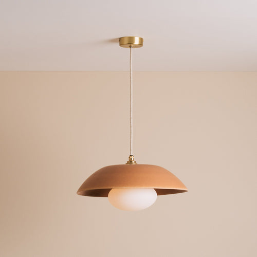 Terracotta Dusk Ceramic Lamp Shade and Pendant Set