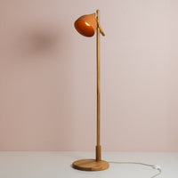 Terracotta Element Floor Lamp in Solid Oak Wood and Ceramic