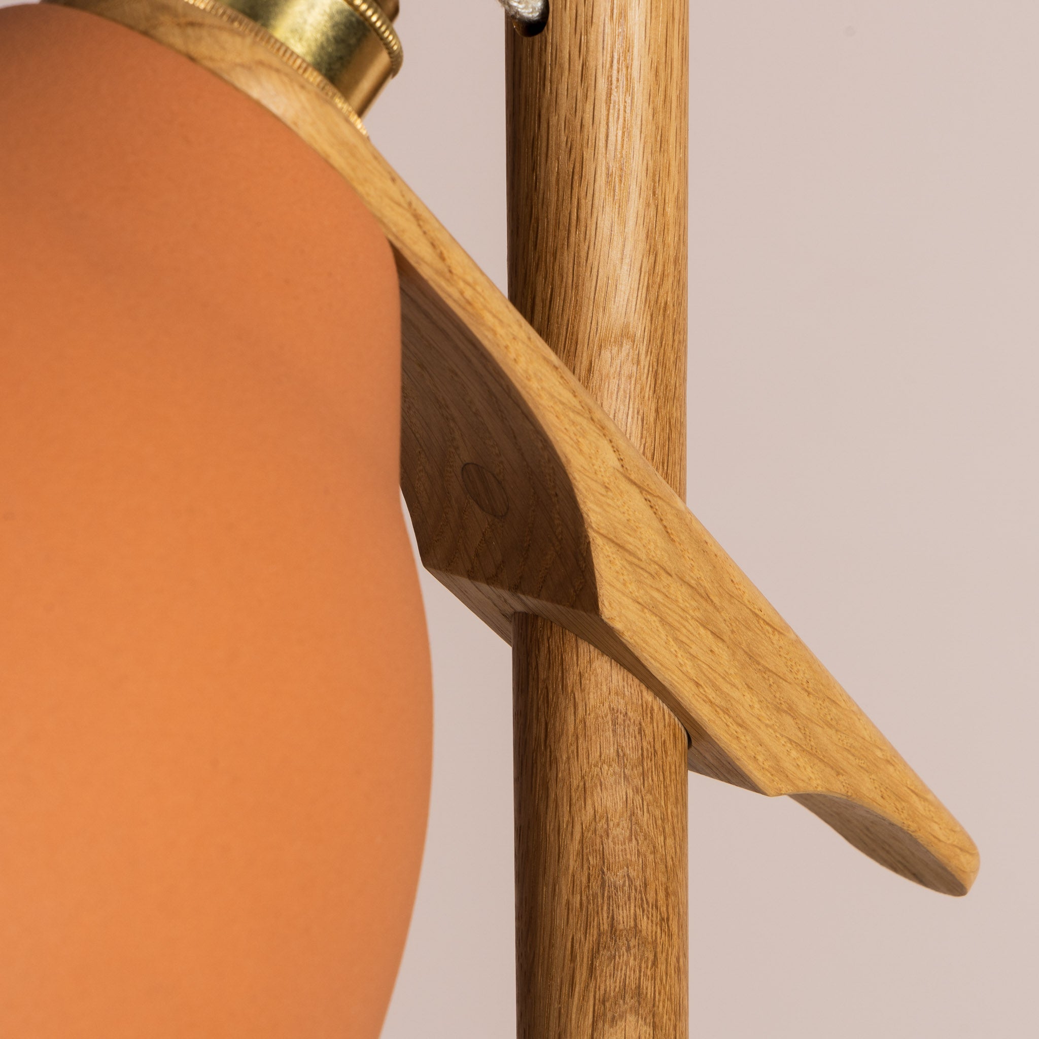 Terracotta Element Floor Lamp in Solid Oak Wood and Ceramic